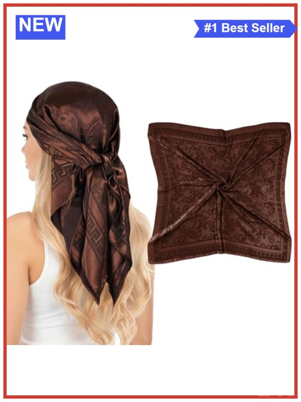 Satin Head Scarf Bandana 35x35 Inch Hair Wrap for Women
